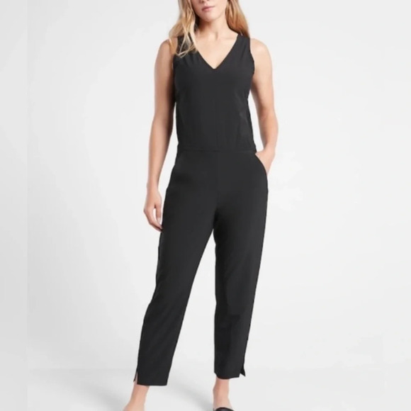 ATHLETA Brooklyn Black Sleeveless Jumpsuit Women’s Size 22 Semi Fitted Ankle - Picture 7 of 9